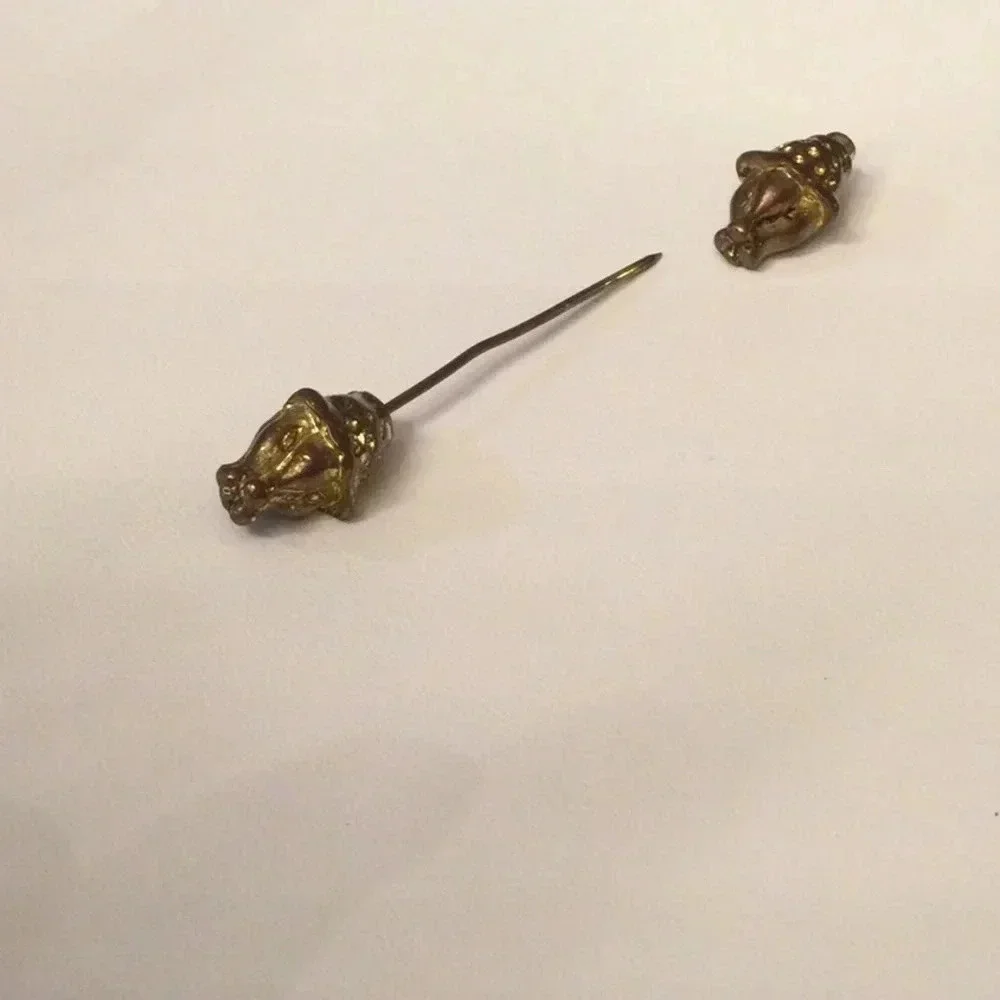 Vintage Boar Stickpin Tie Pin - Boar Heads